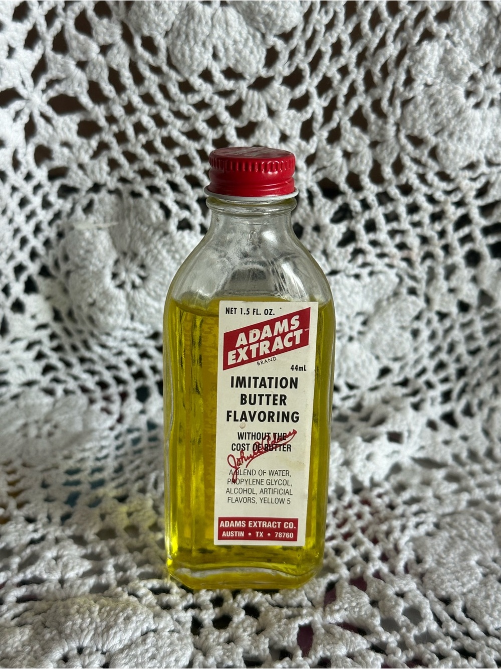 Vintage Adams Extract Imitation Butter Flavoring,  kitchen prop, collectible